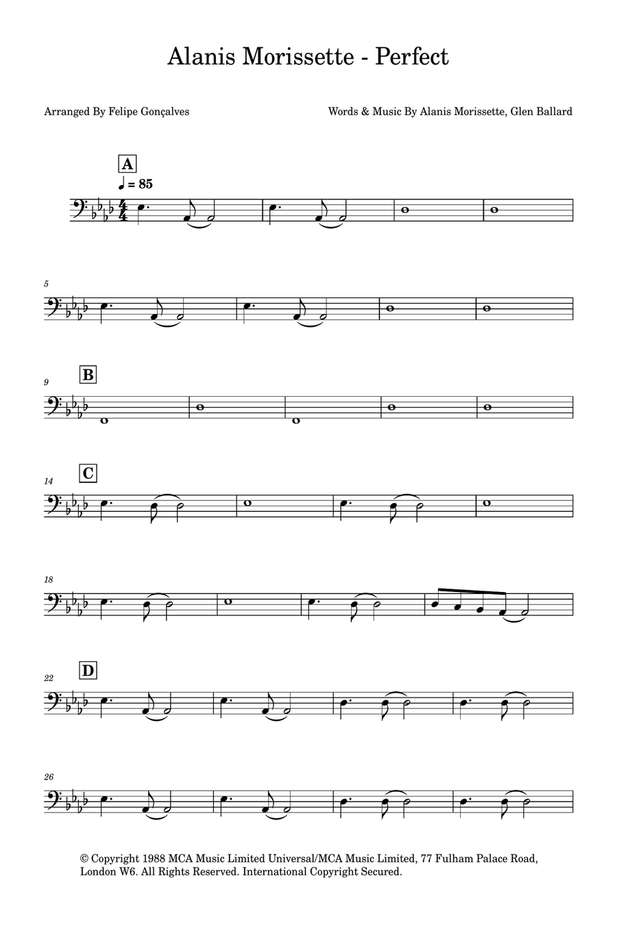 Perfect Bass Guitar scores gallery preview page 1