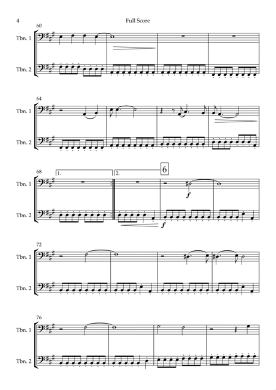 City Of Blinding Lights Trombone Duet scores gallery preview page 4