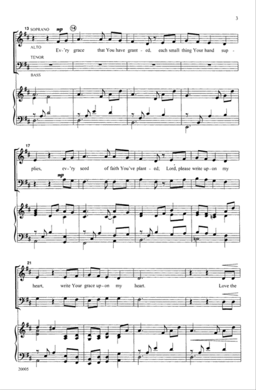 Write Your Word Upon My Heart 4-Part scores gallery preview page 3