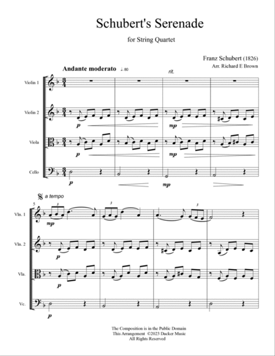 Schubert's Serenade - String Quartet String Quartet scores gallery preview page 3