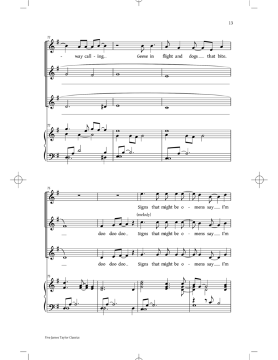 You've Got A Friend: Five James Taylor Classics SSA scores gallery preview page 11