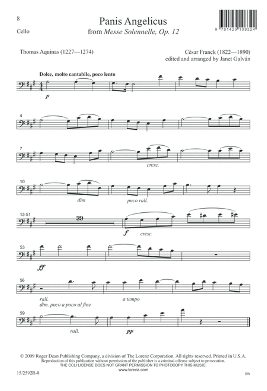 Panis Angelicus Unison Choir scores gallery preview page 8
