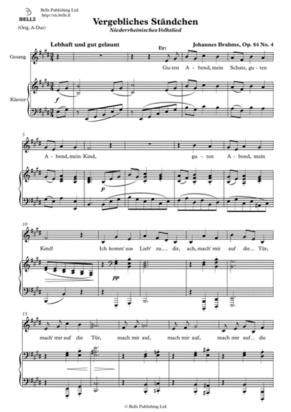 Vergebliches Standchen, Op. 84 No. 4 (E Major)