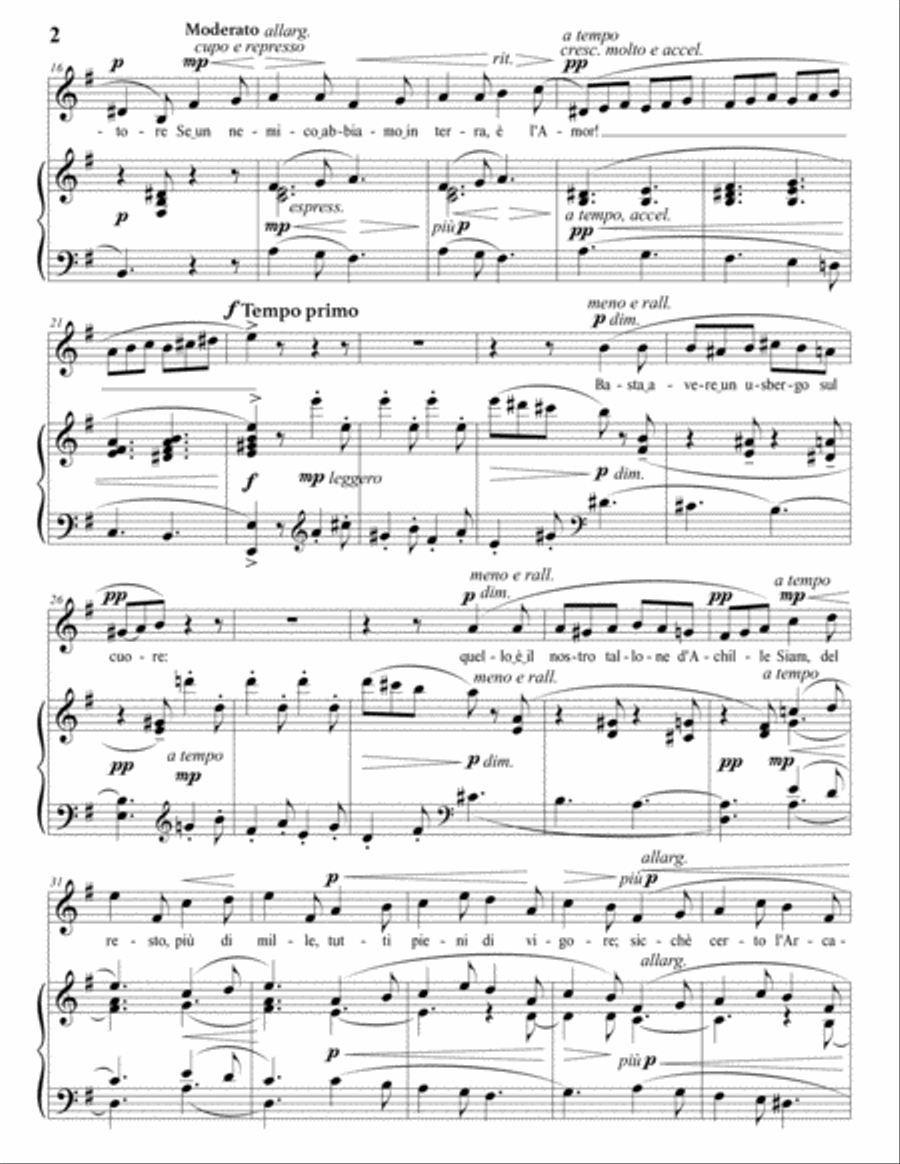 DONAUDY: Tempo è alfin di muover guerra (transposed to E minor) Voice scores gallery preview page 3