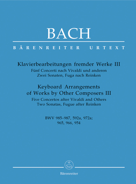 Keyboard Arrangements Of Works By Other Composers, Volume III