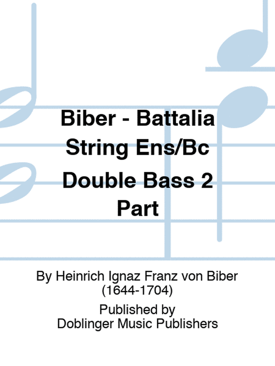 Biber - Battalia String Ens/Bc Double Bass 2 Part