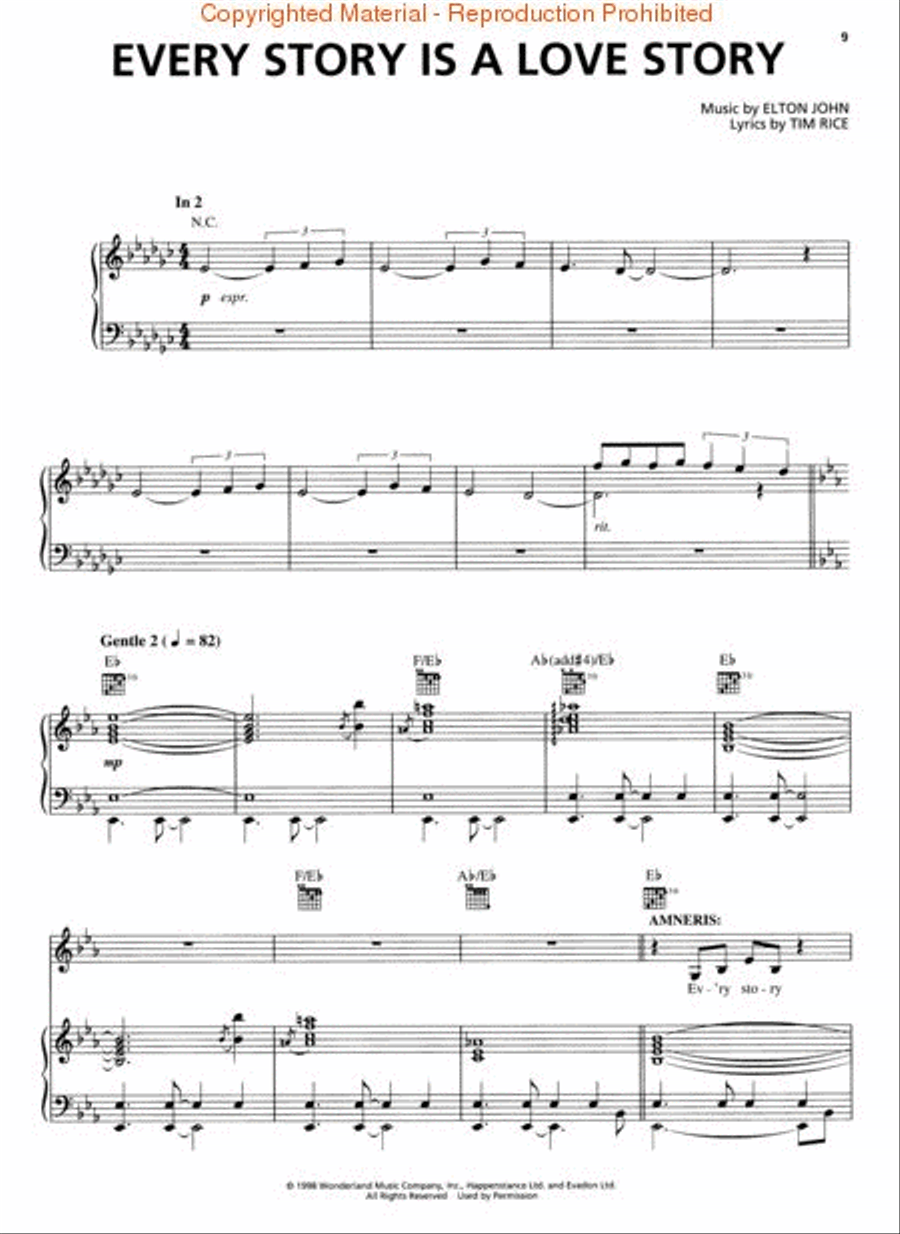 Aida Aida Piano, Vocal, Guitar scores gallery preview page 3