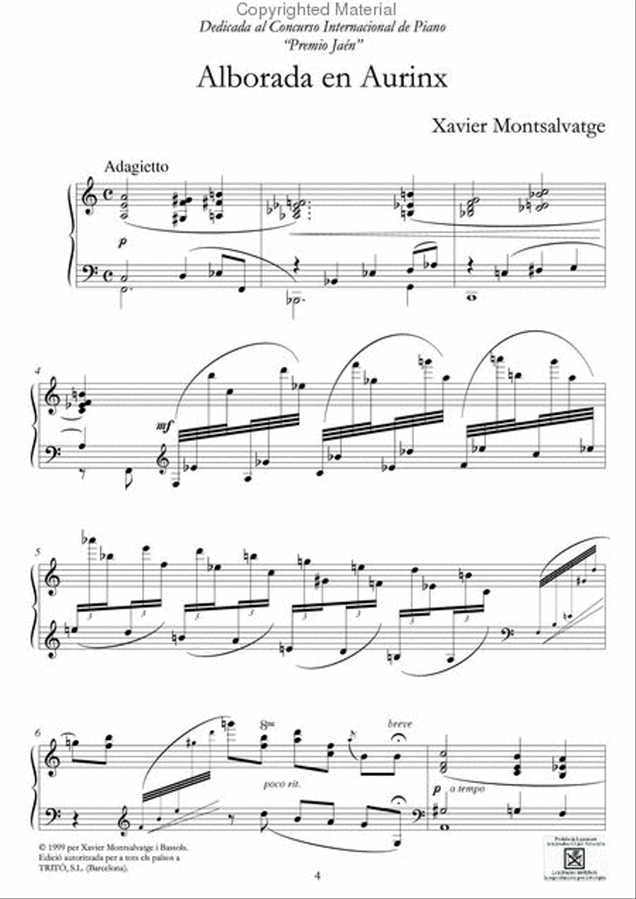 Alborada en Aurinx Piano Solo scores gallery preview page 2