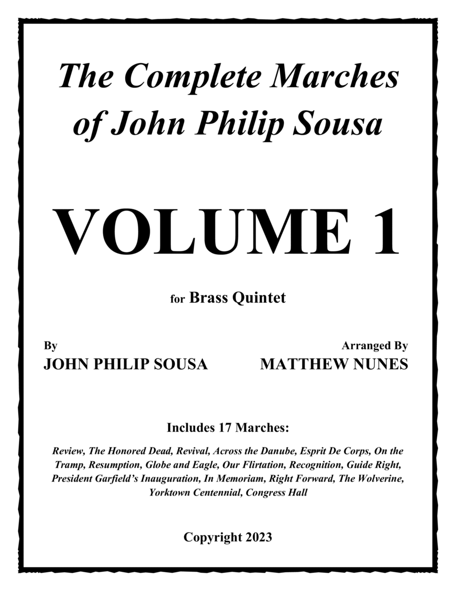 Volume 1 - The Complete Marches of John Philip Sousa Chamber Music scores gallery preview page 1