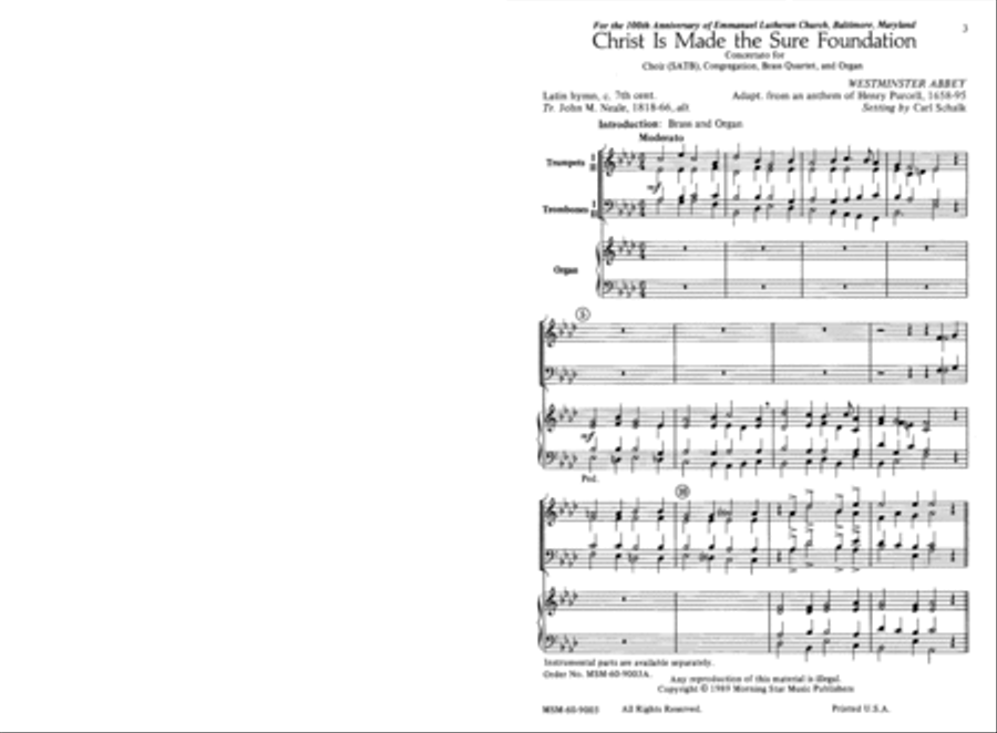 Christ Is Made the Sure Foundation (Choral Score) (Downloadable)