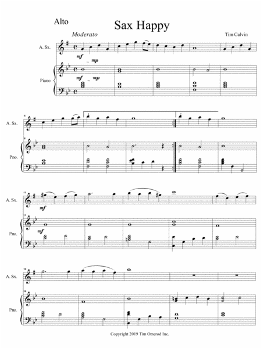 Sax Happy Sax Happy Alto Saxophone scores gallery preview page 2