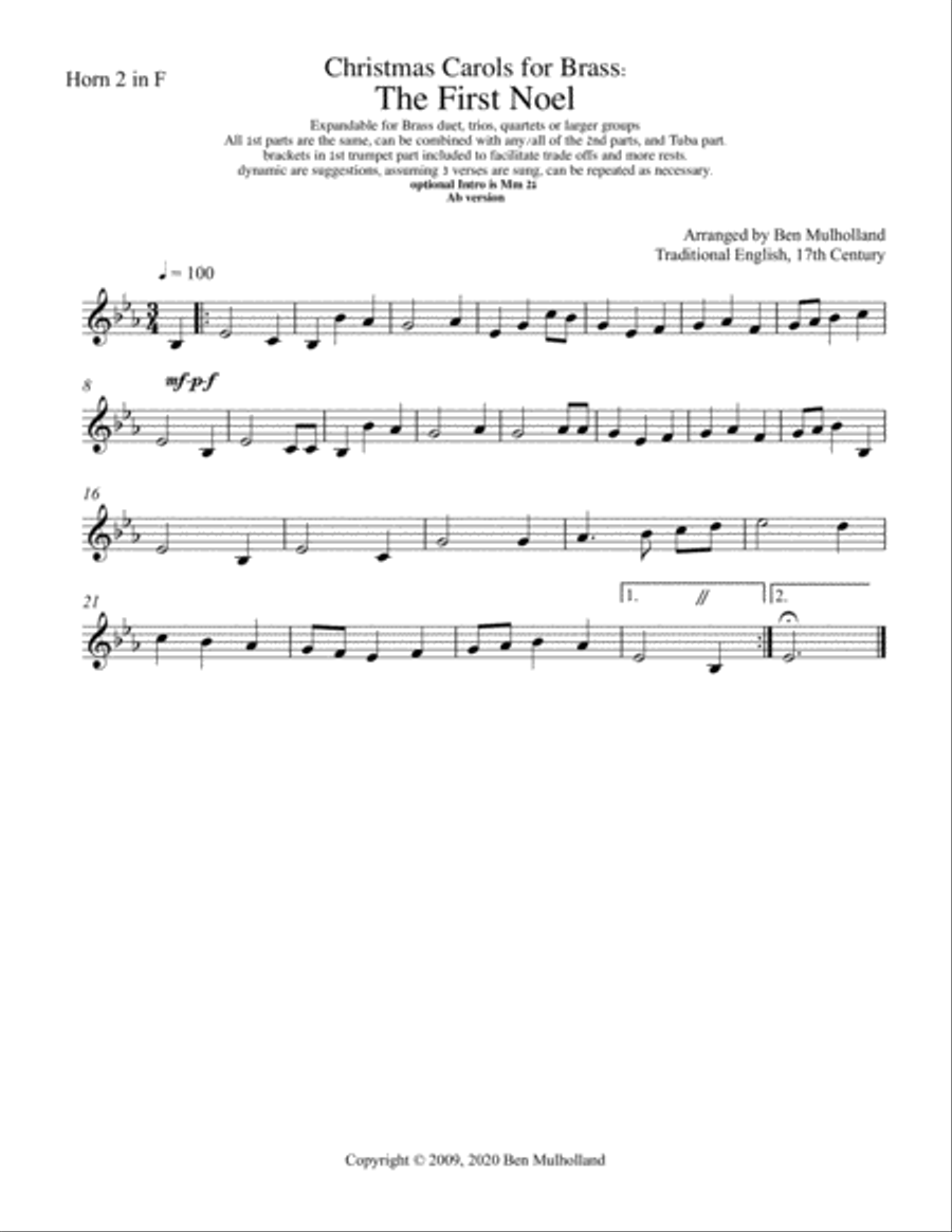Christmas Carols for Brass: The First Noel Brass Ensemble scores gallery preview page 5