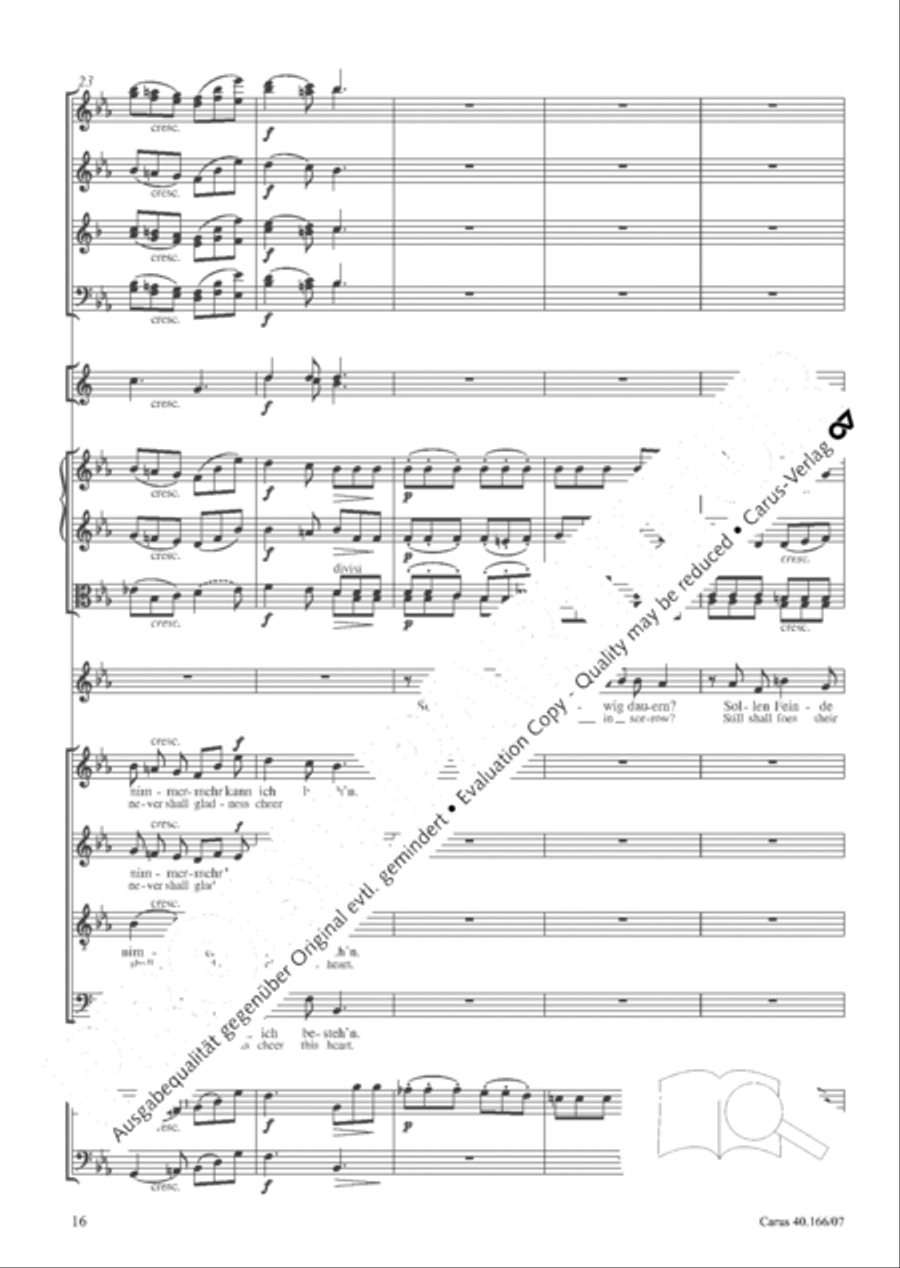 Hymn; Three sacred songs; fugue (Hymne; Drei geistliche Lieder und Fuge) Orchestra scores gallery preview page 17