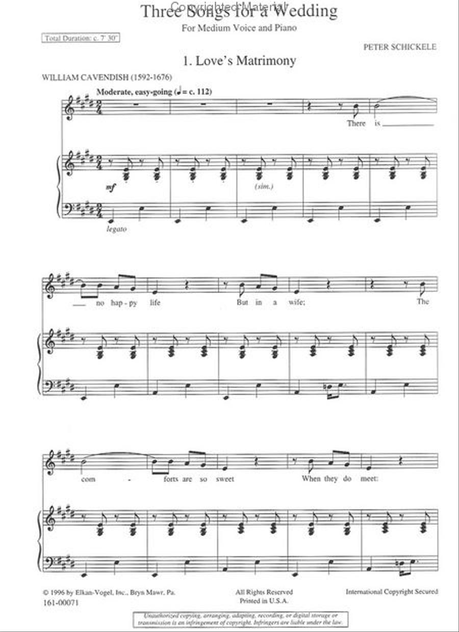 Three Songs for a Wedding Chamber Music scores gallery preview page 2