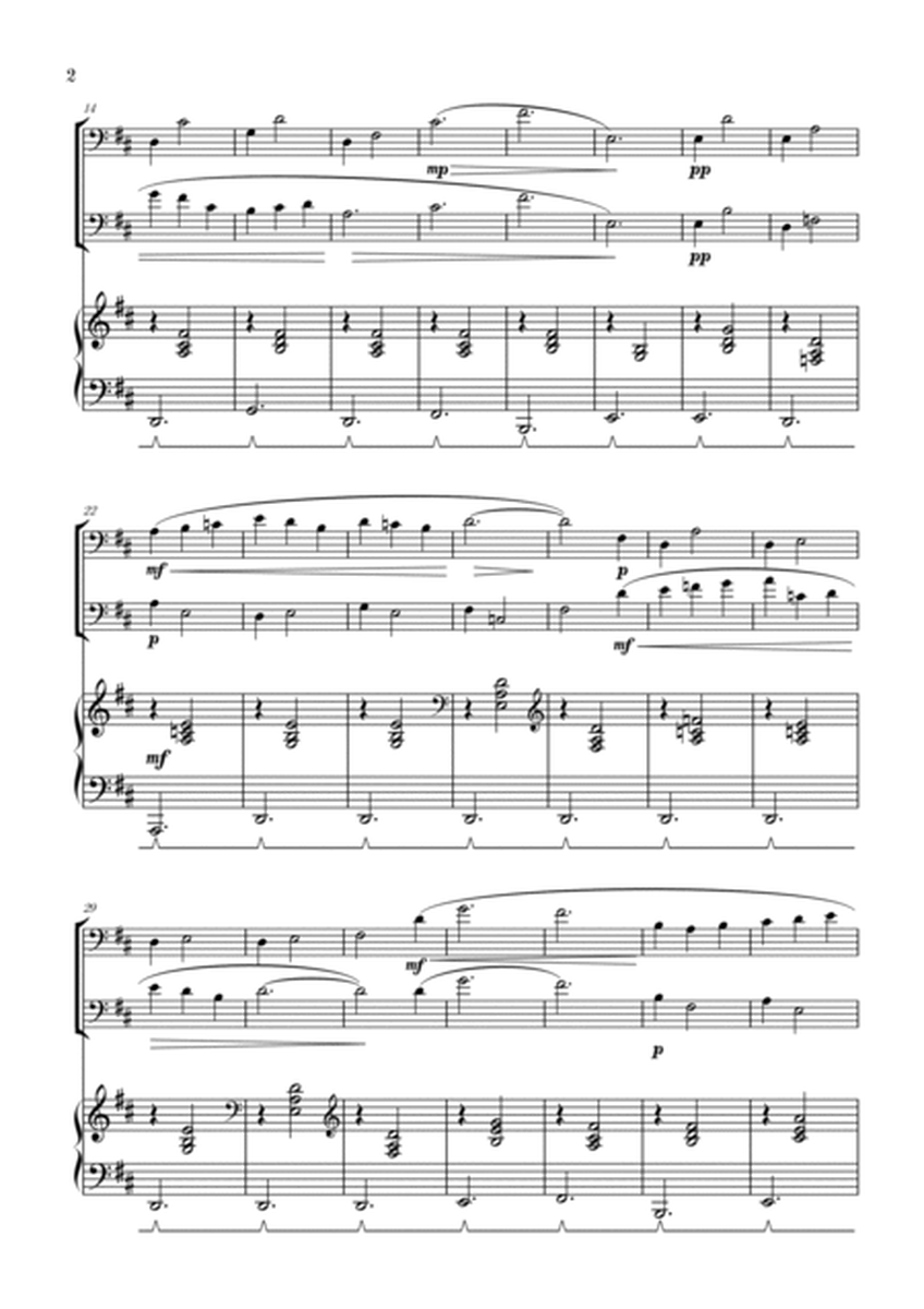 Gymnopédie no 1 | Trombone Duet | Original Key| Piano accompaniment |Easy intermediate image number null