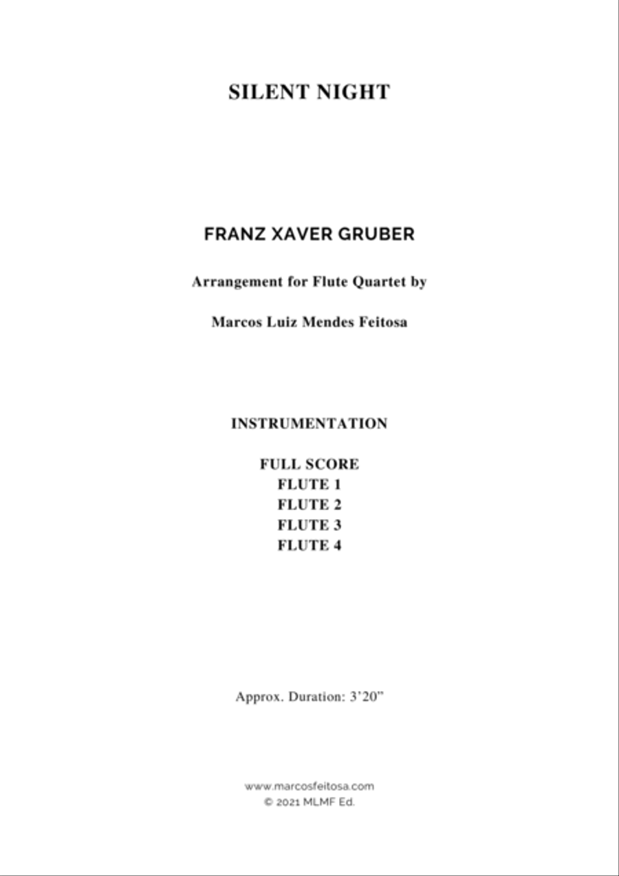 Silent Night - Flute Quartet Flute Quartet scores gallery preview page 2