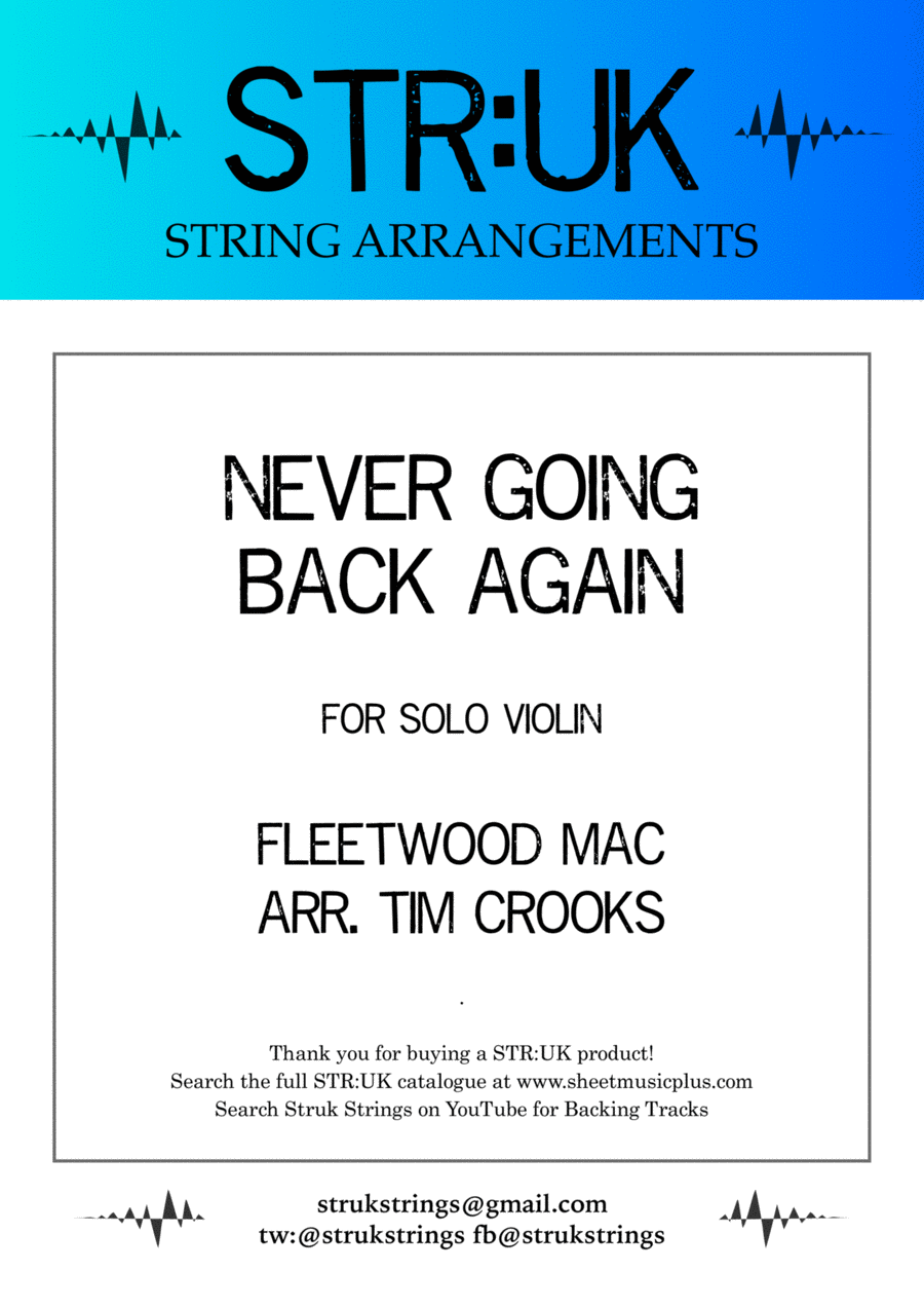 Never Going Back Again Violin Solo scores gallery preview page 1