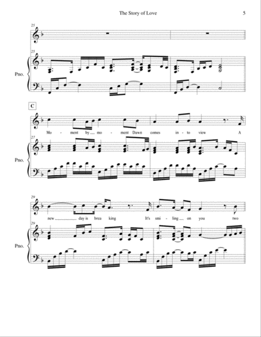 The Story of Love, a David Hayes Wedding Song Voice Solo scores gallery preview page 5