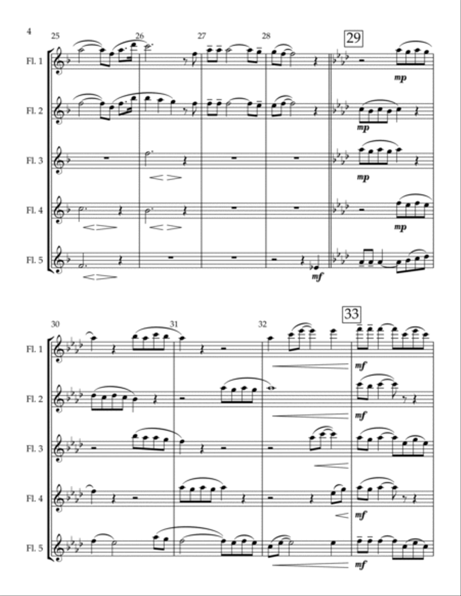 Shenandoah - for flute choir Flute Choir scores gallery preview page 4