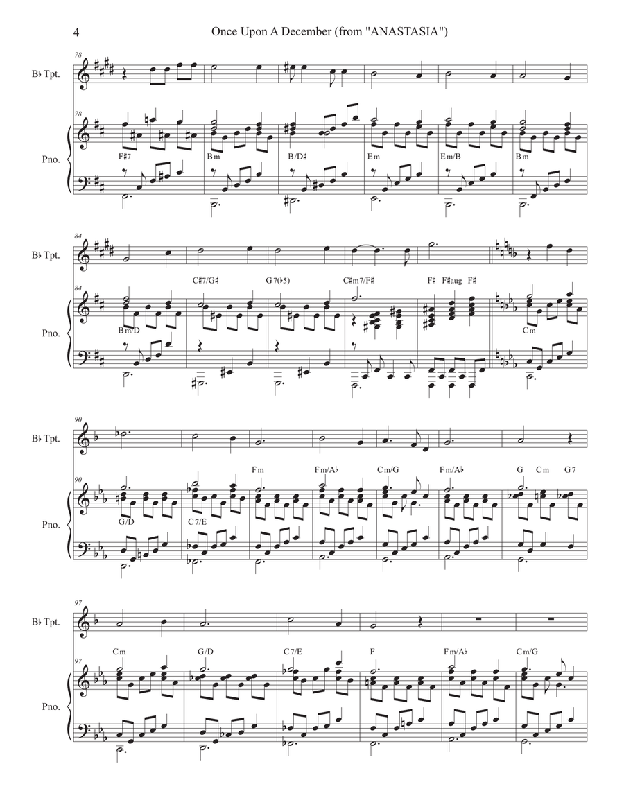 Once Upon A December Trumpet Solo scores gallery preview page 4