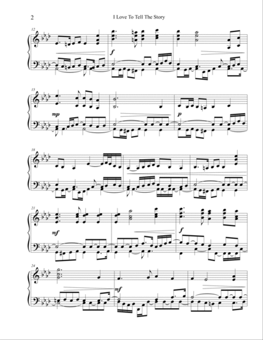 I Love To Tell The Story II Piano Solo scores gallery preview page 2