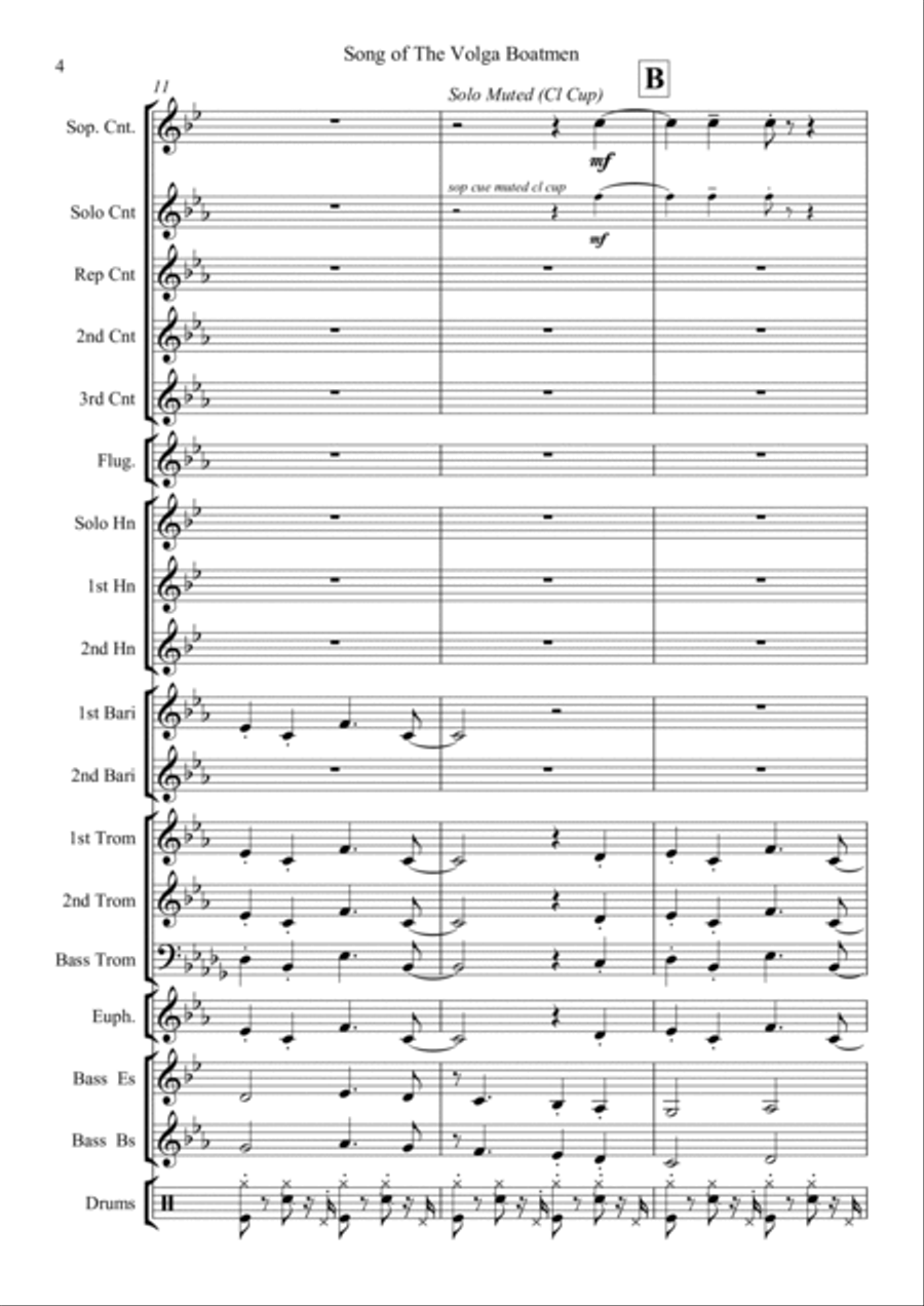 Song Of The Volga Boatmen Brass Band scores gallery preview page 6