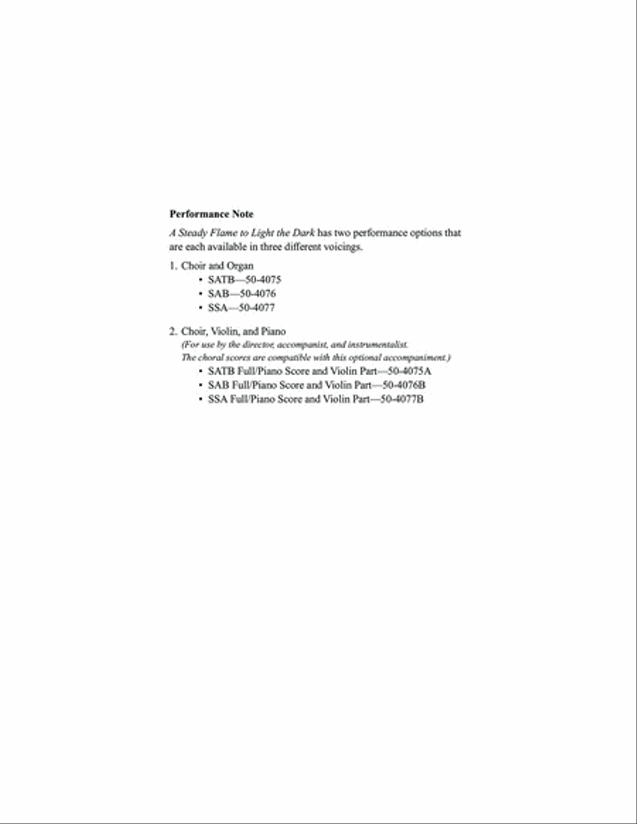 A Steady Flame to Light the Dark 3-Part scores gallery preview page 2