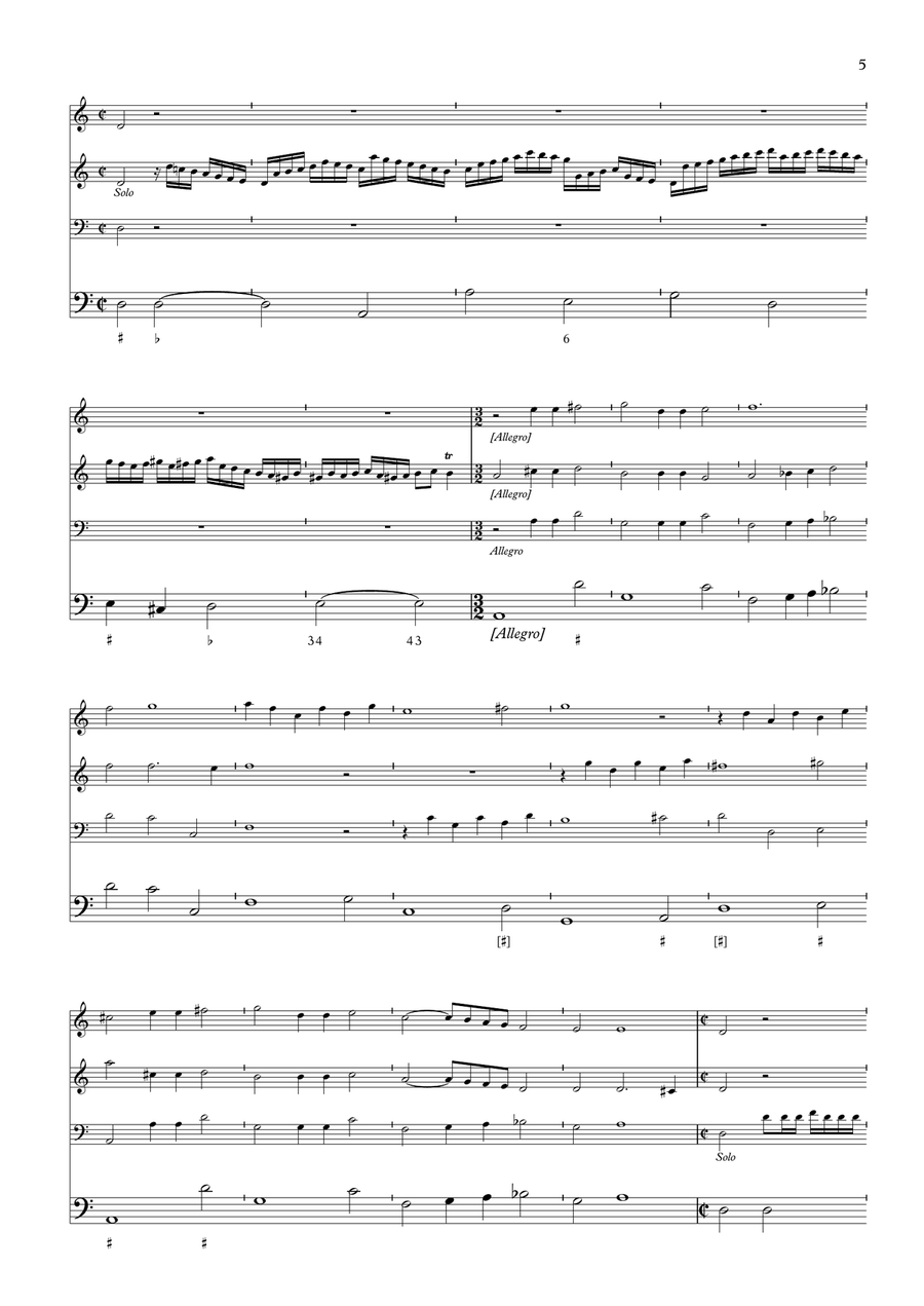 Sonata a 3 (d moll) - with modern clefs Small Ensemble scores gallery preview page 5