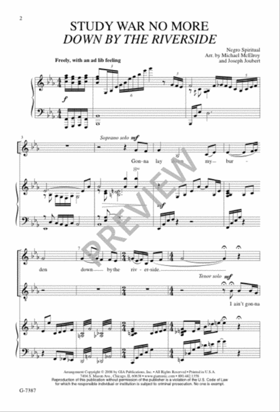 Study War No More Study War No More 4-Part scores gallery preview page 2