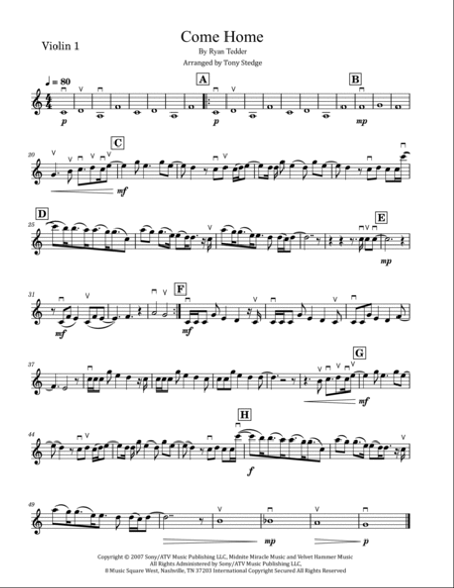 Come Home Come Home String Quartet scores gallery preview page 4