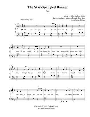 Book cover for The Star-Spangled Banner - easy piano (with lyrics)