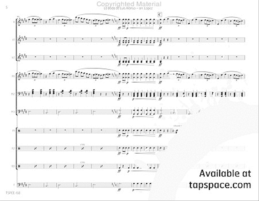 La Boda de Luis Alonso Percussion Ensemble scores gallery preview page 9