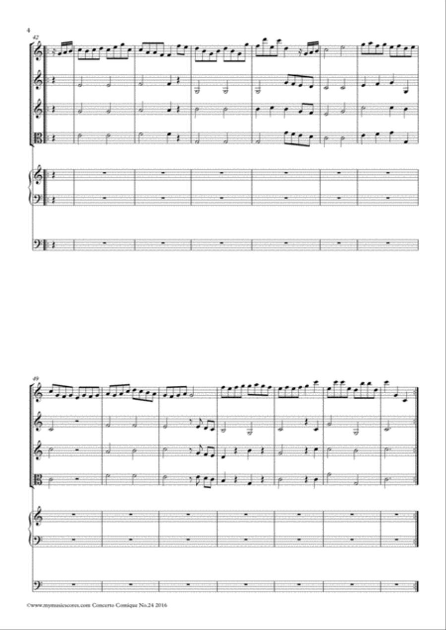 Corrette Concerto Comique No.24 String Orchestra scores gallery preview page 5