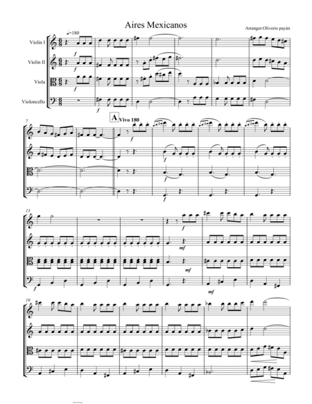 Aires Mexicanos para cuarteto de cuerdas (Mexican Air for String Quartet) image number null