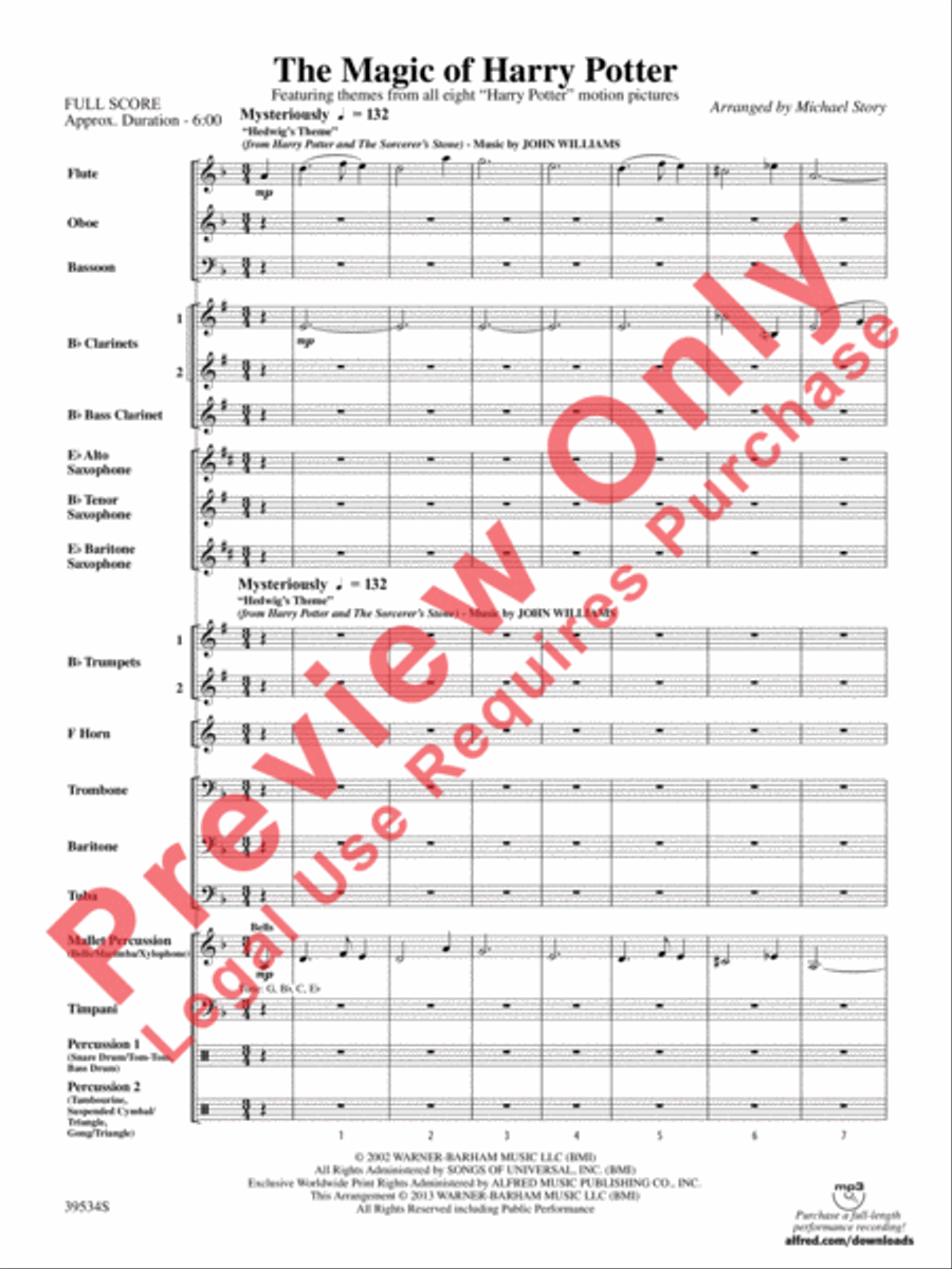 The Magic of Harry Potter Concert Band scores gallery preview page 3