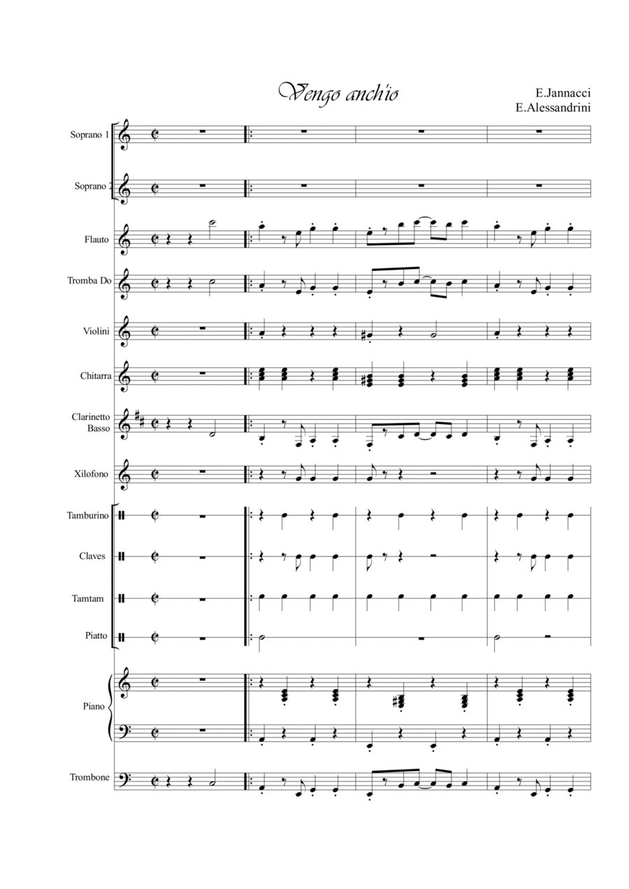 Vengo anch'io Full Orchestra scores gallery preview page 1