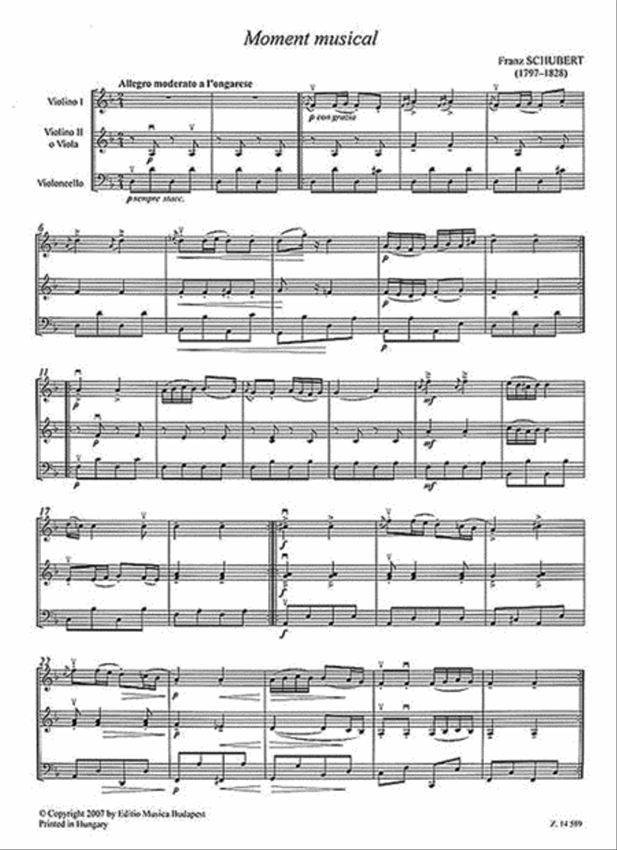 Romantic Trio Music for Beginners – First Position String Trio scores gallery preview page 3