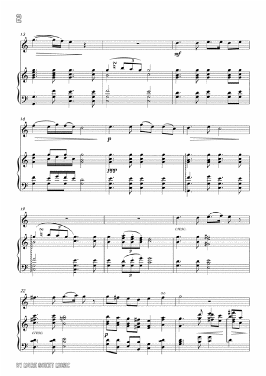 Schubert-Im Abendrot,for Flute and Piano Flute Solo scores gallery preview page 4