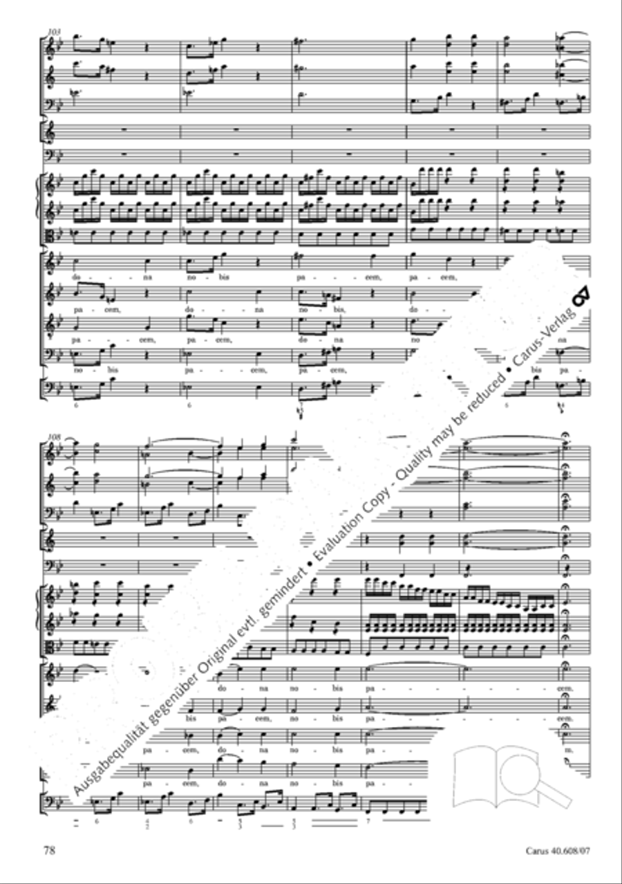 Missa Sancti Bernardi von Offida in B 4-Part scores gallery preview page 93