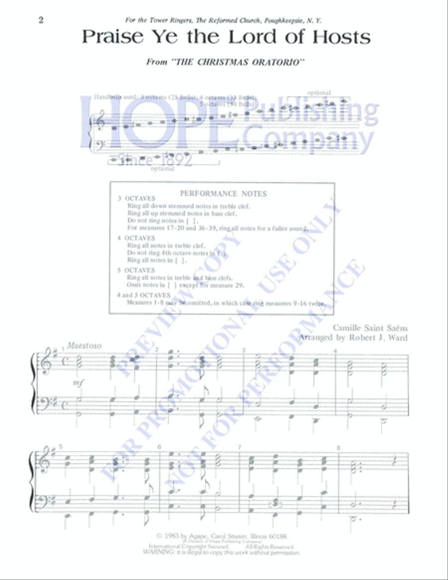 Praise Ye the Lord of Hosts 5-Octaves scores gallery preview page 2