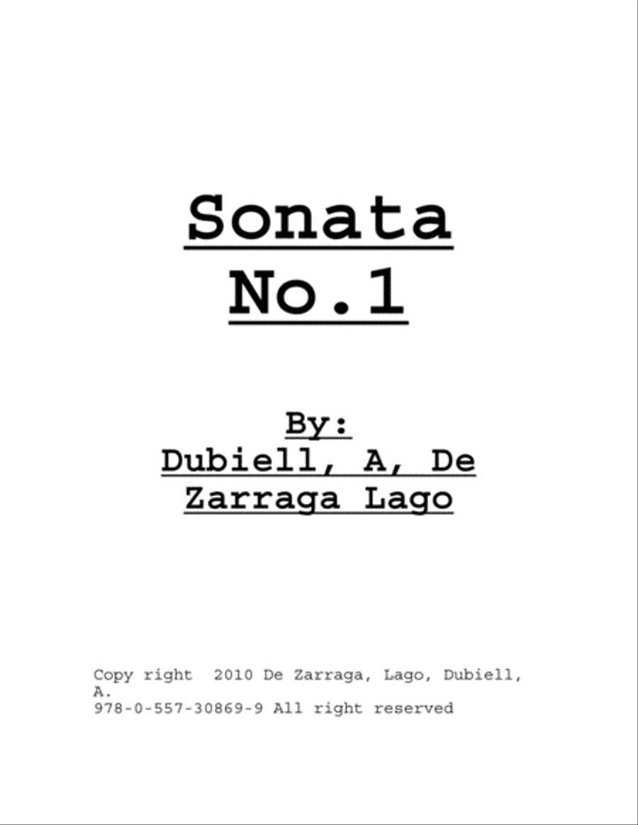 sonata no.1 Piano Solo scores gallery preview page 1