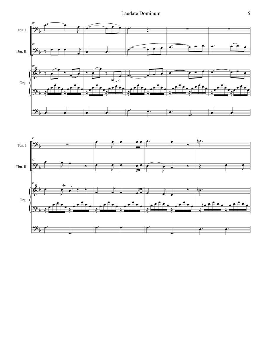 Laudate Dominum (Trombone Duet - Organ Accompaniment) Trombone Duet scores gallery preview page 6