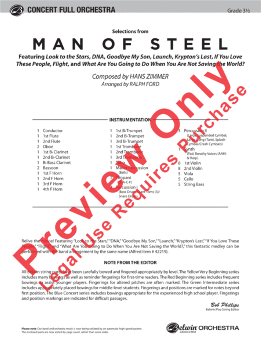 Man of Steel, Selections from Full Orchestra scores gallery preview page 2