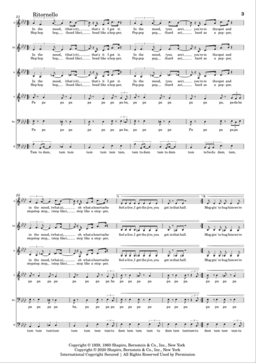 In The Mood 4-Part scores gallery preview page 4