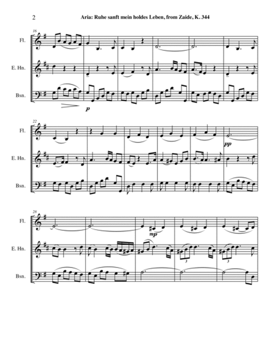 Mozart aria: Ruhe sanft mein holdes Leben for Flute, Clarinet, & Bassoon