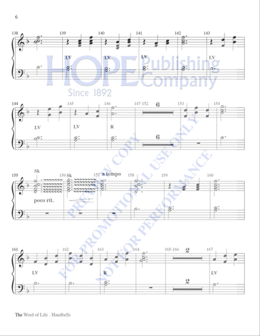 Word of Life, The-Handbell Part Choir scores gallery preview page 6
