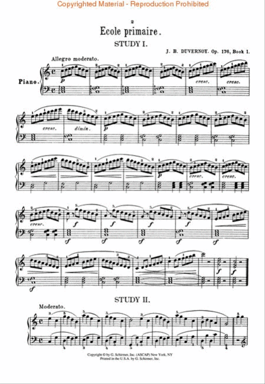 Ecole Primaire (25 Elementary Studies), Op. 176 Piano Method scores gallery preview page 2