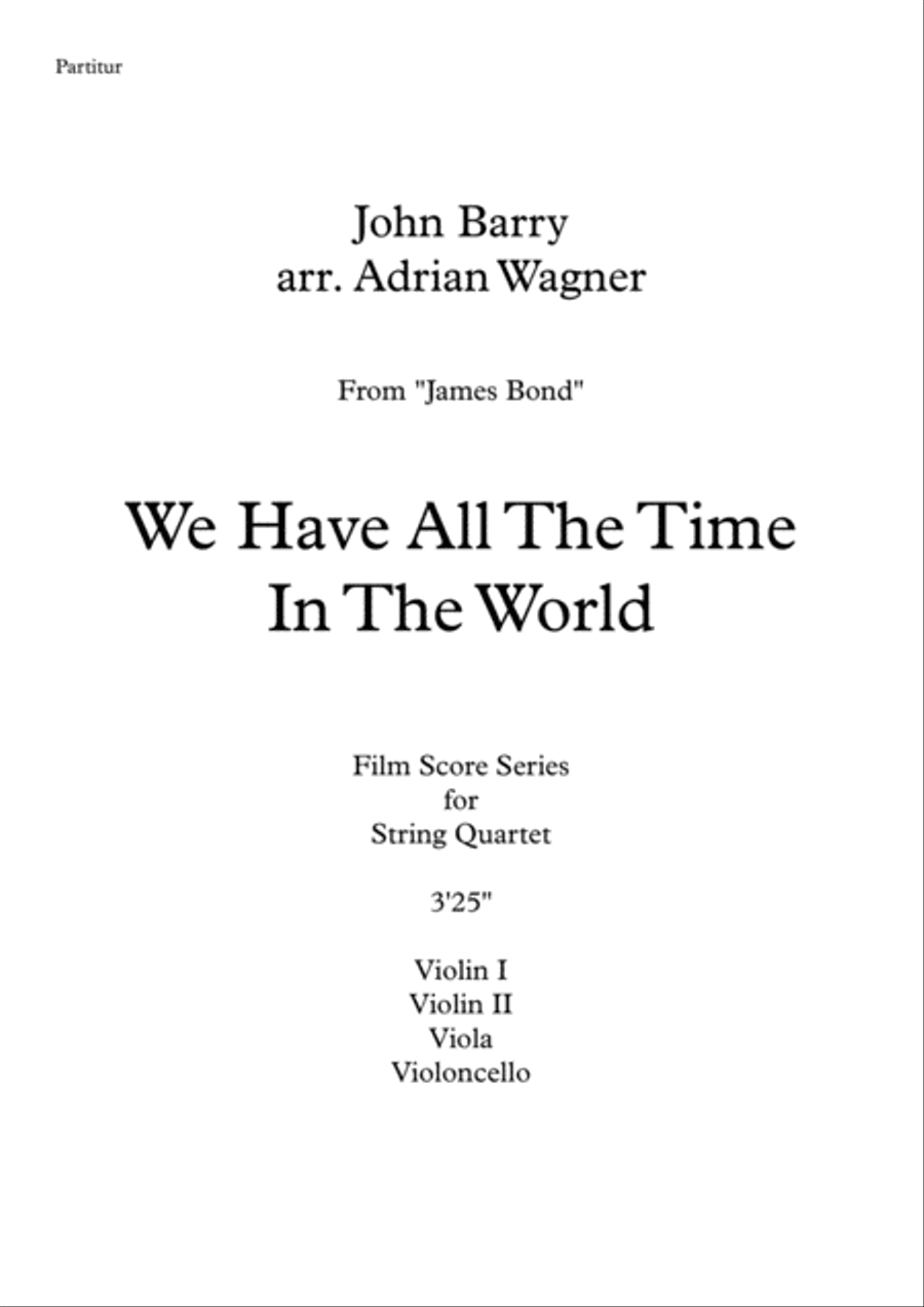 We Have All The Time In The World String Quartet scores gallery preview page 2