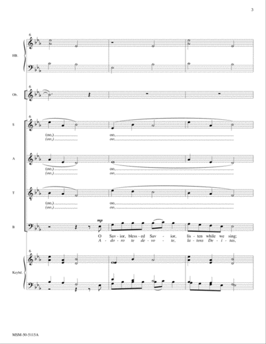 O Savior, Blessed Savior (Adoro te devote) (Full Score) Choir scores gallery preview page 4