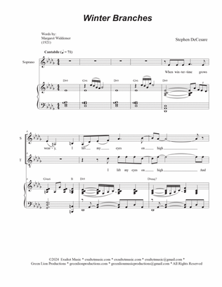 Winter Branches (2-part choir - (Soprano and Tenor)